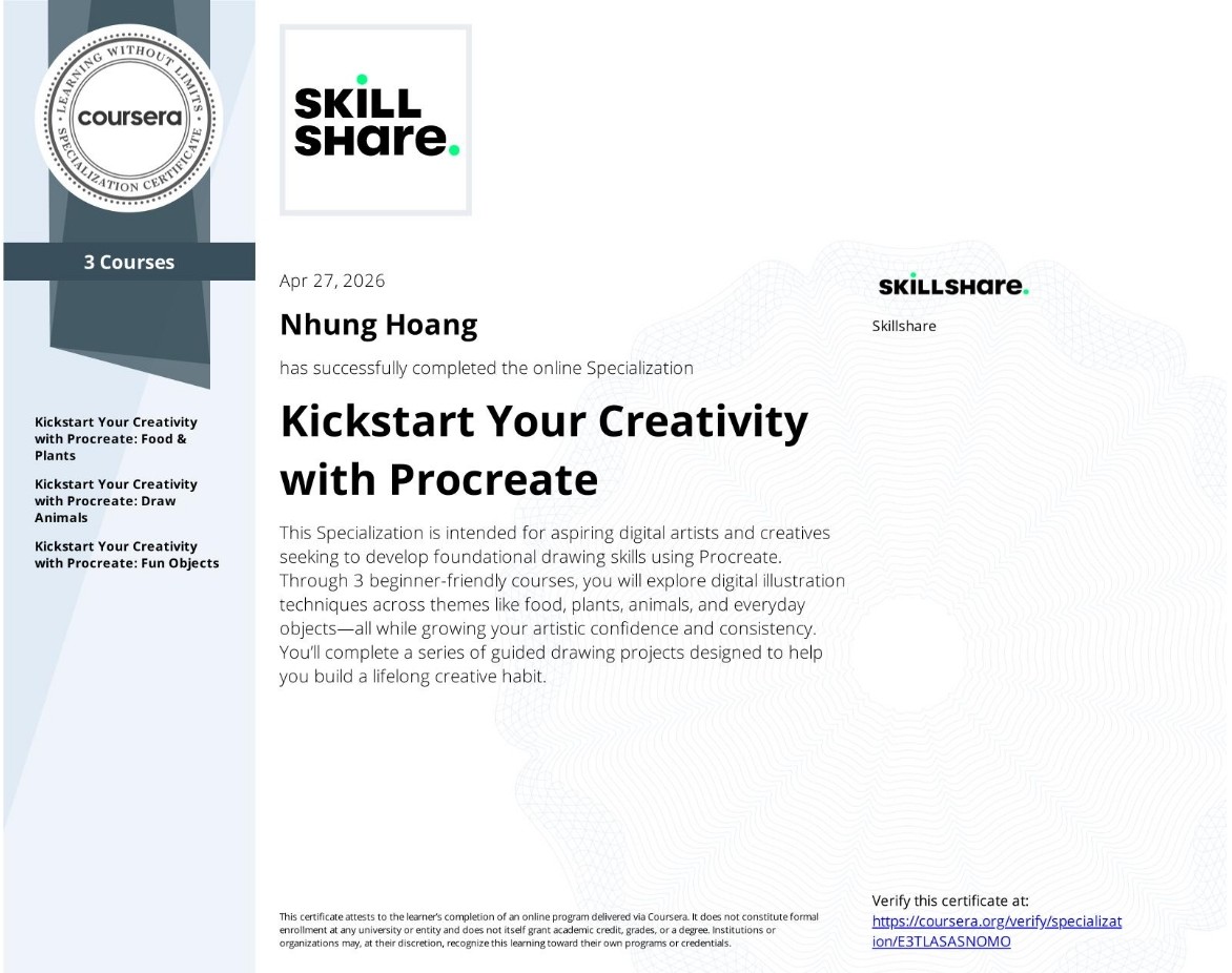 Skillshare certificate